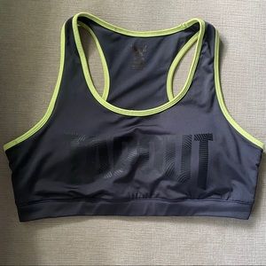 Tapout XL Gray sports bra with lime green lining